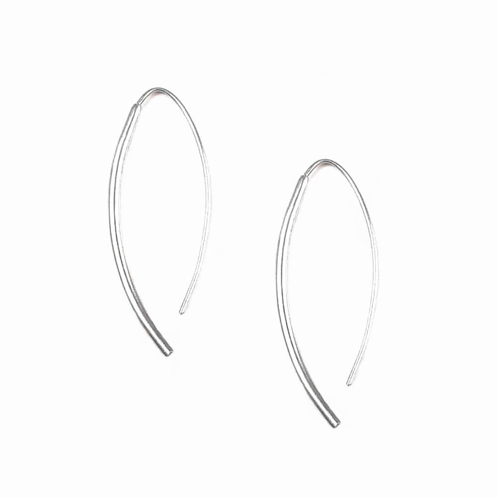 petite bow earrings silver