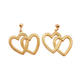 frasier sterling double heart gold earrings