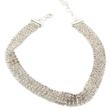 frasier sterling crystal silver choker necklace